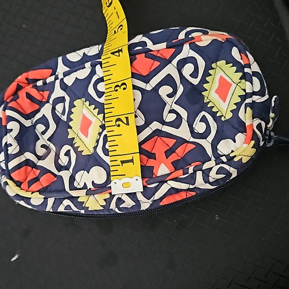 Vera Bradley makeup bag. Navy blue, white, orange and line green. Pre loved - Picture 7 of 8